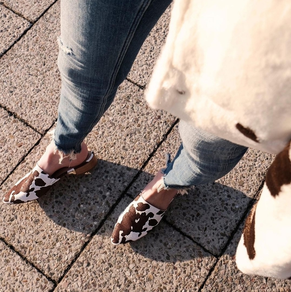 Steve madden Tiff C cow print mule